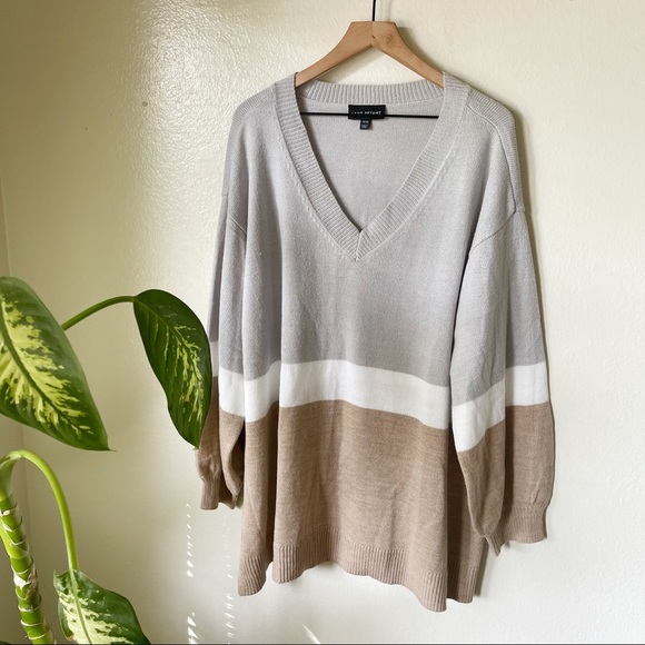 Lane Bryant Sweaters - Lane Bryant | Colorblock V Neck Sweater
